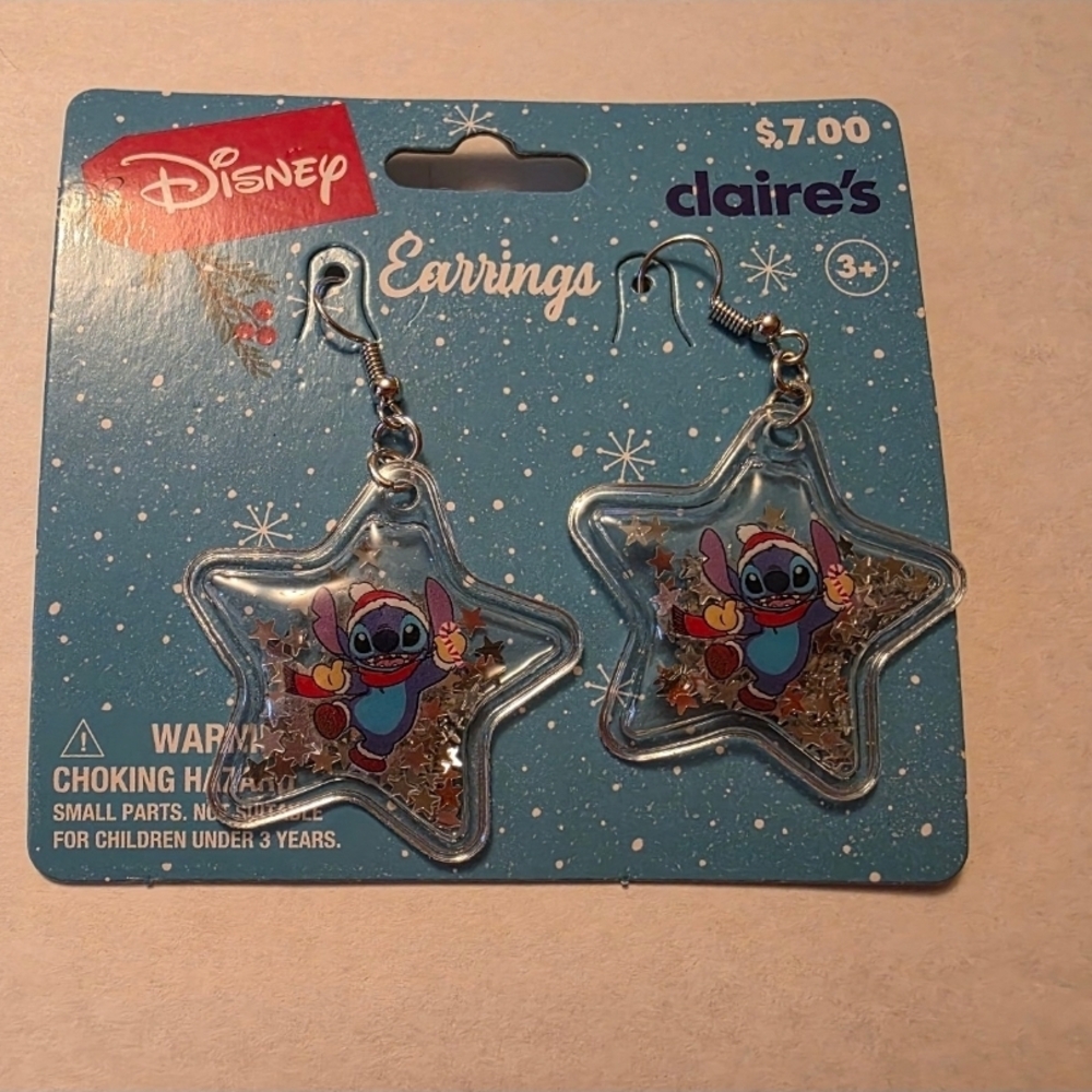 Disney Stitch Silver Star Earrings